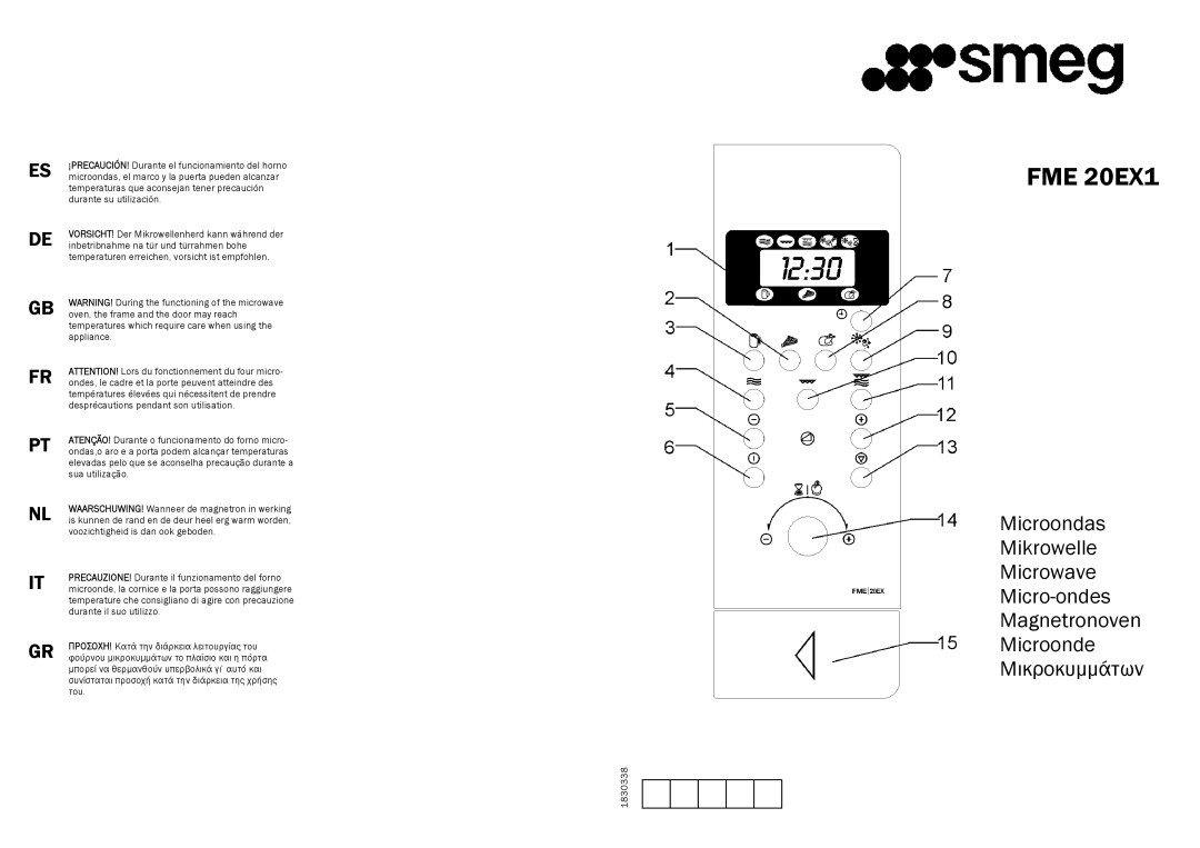 Smeg FME20EX1 manual FME 20EX1 