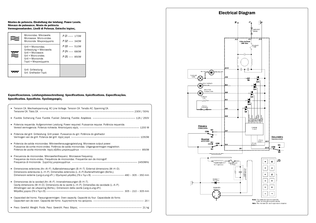 Smeg FME20EX1 manual Electrical Diagram 