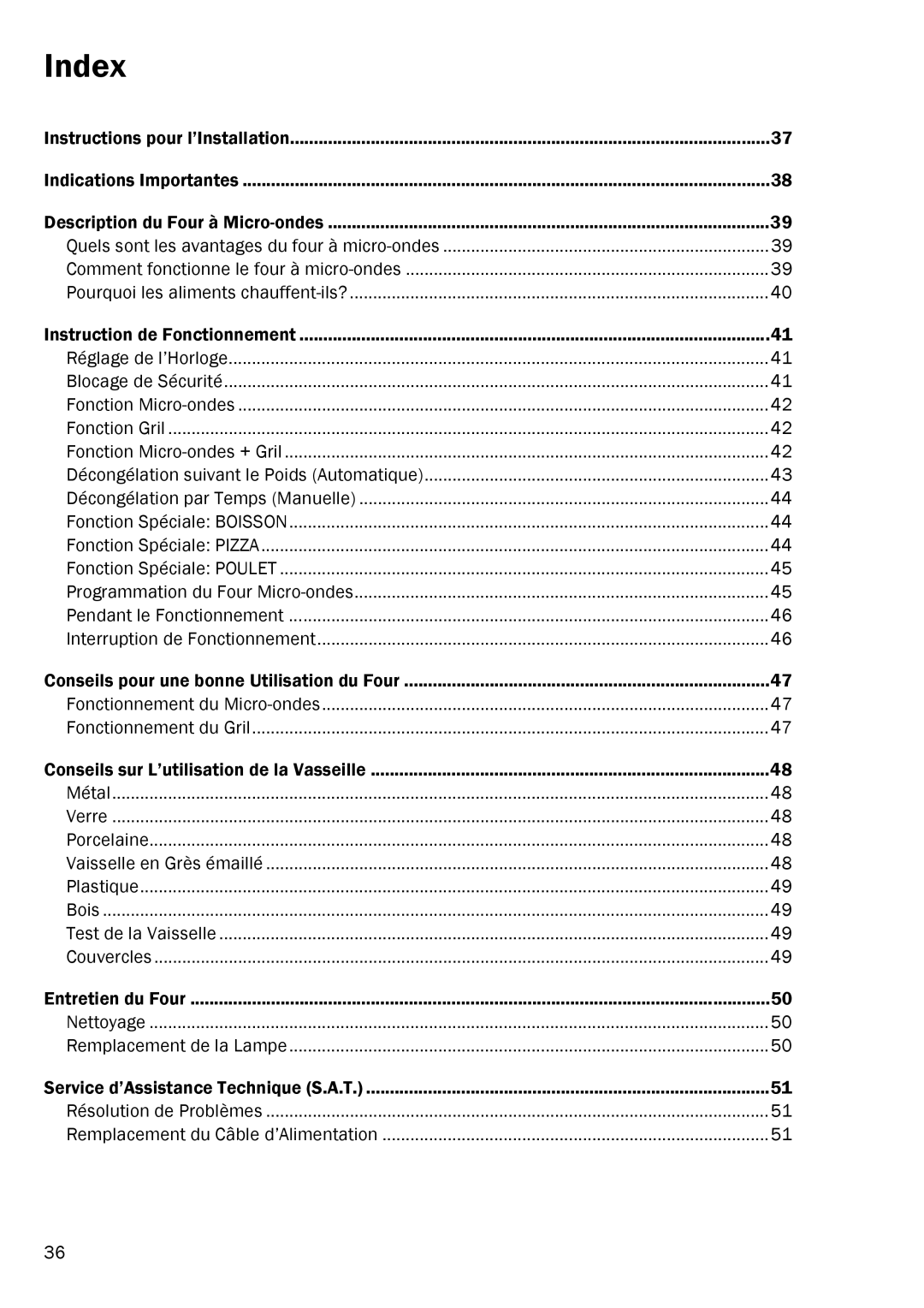 Smeg FME20EX1 manual Index 