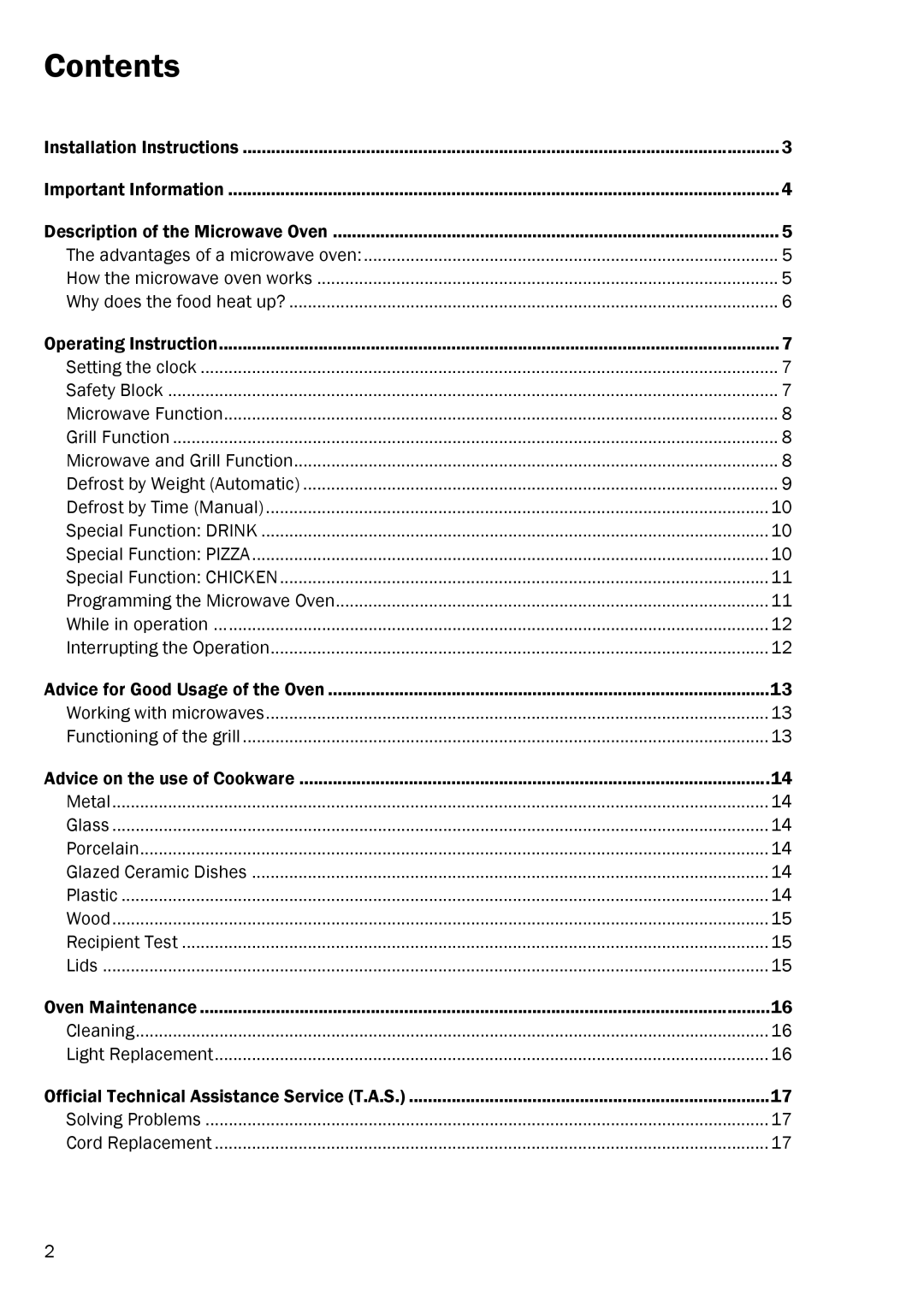 Smeg FME20EX1 manual Contents 