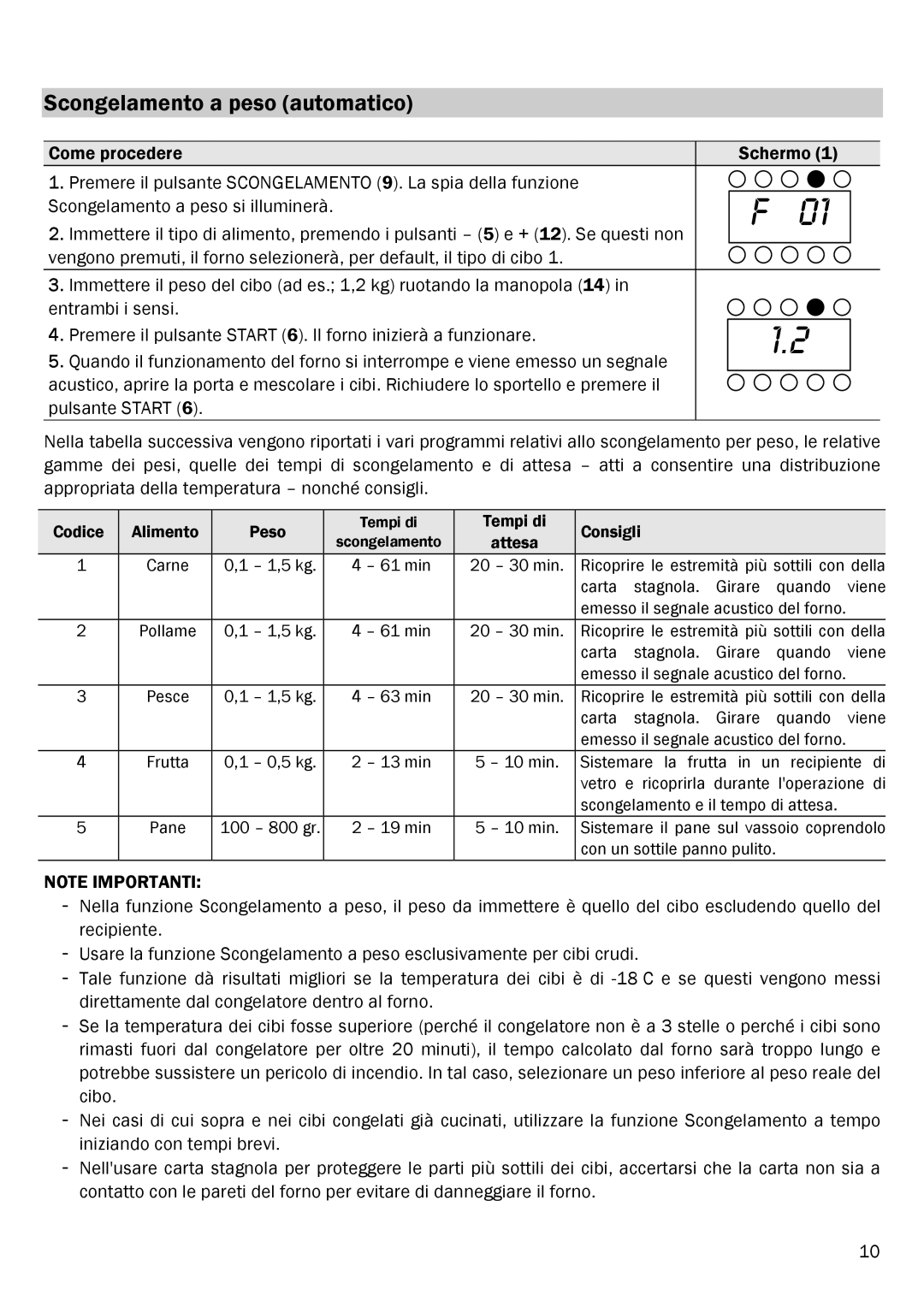 Smeg FME20EX1 manual Scongelamento a peso automatico 