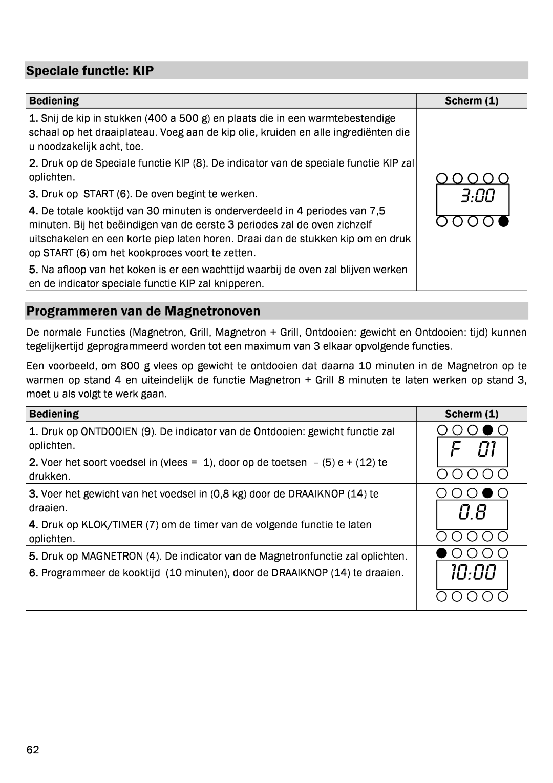 Smeg FME20EX1 manual Speciale functie KIP, Programmeren van de Magnetronoven, 1000 