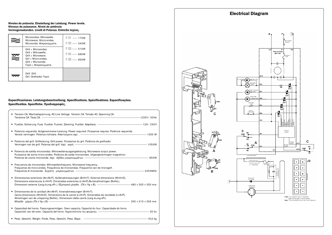 Smeg FME20EX3, FME20EX2 manual Electrical Diagram 