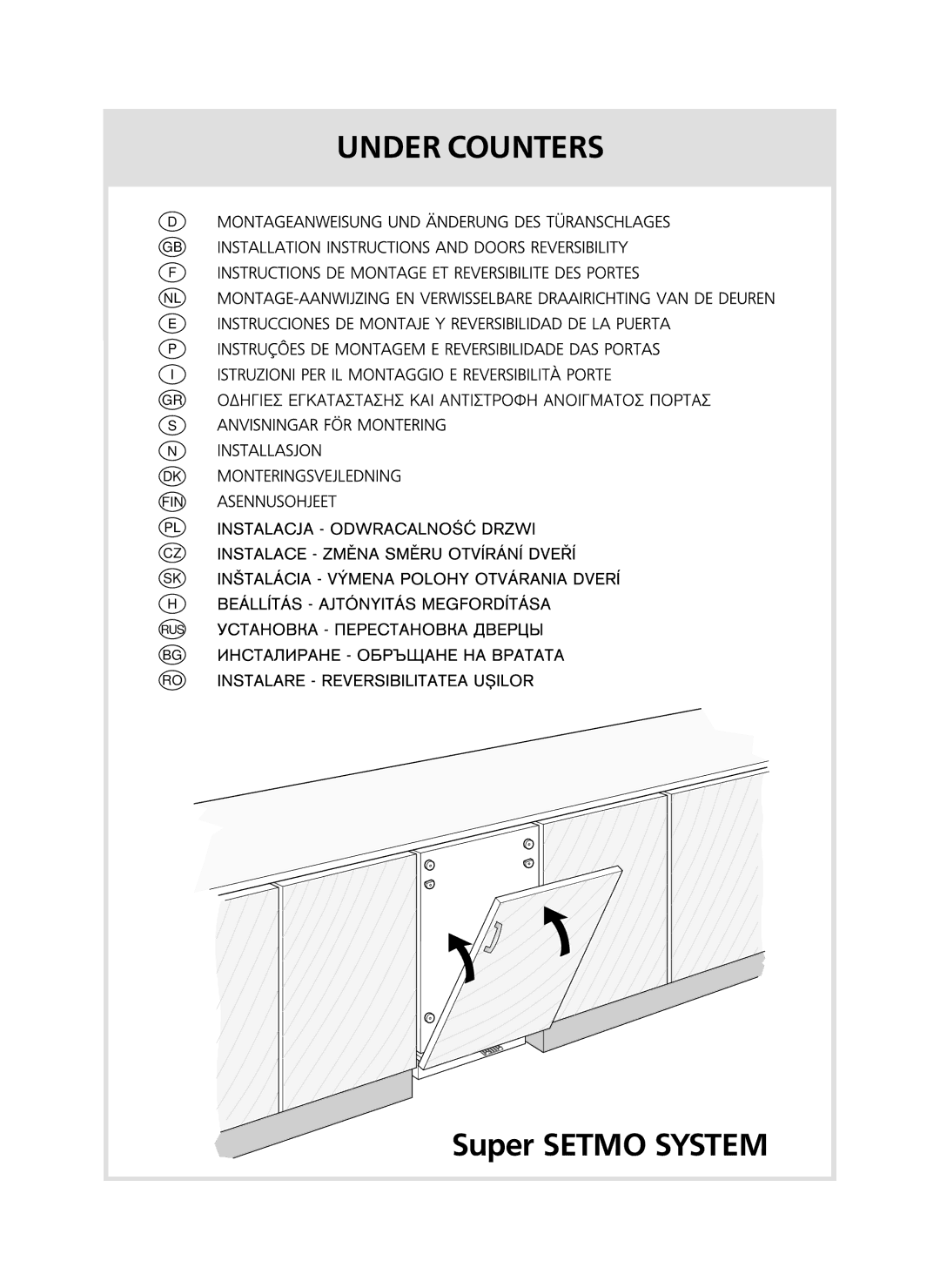 Smeg FR132A1 manual Under Counters 