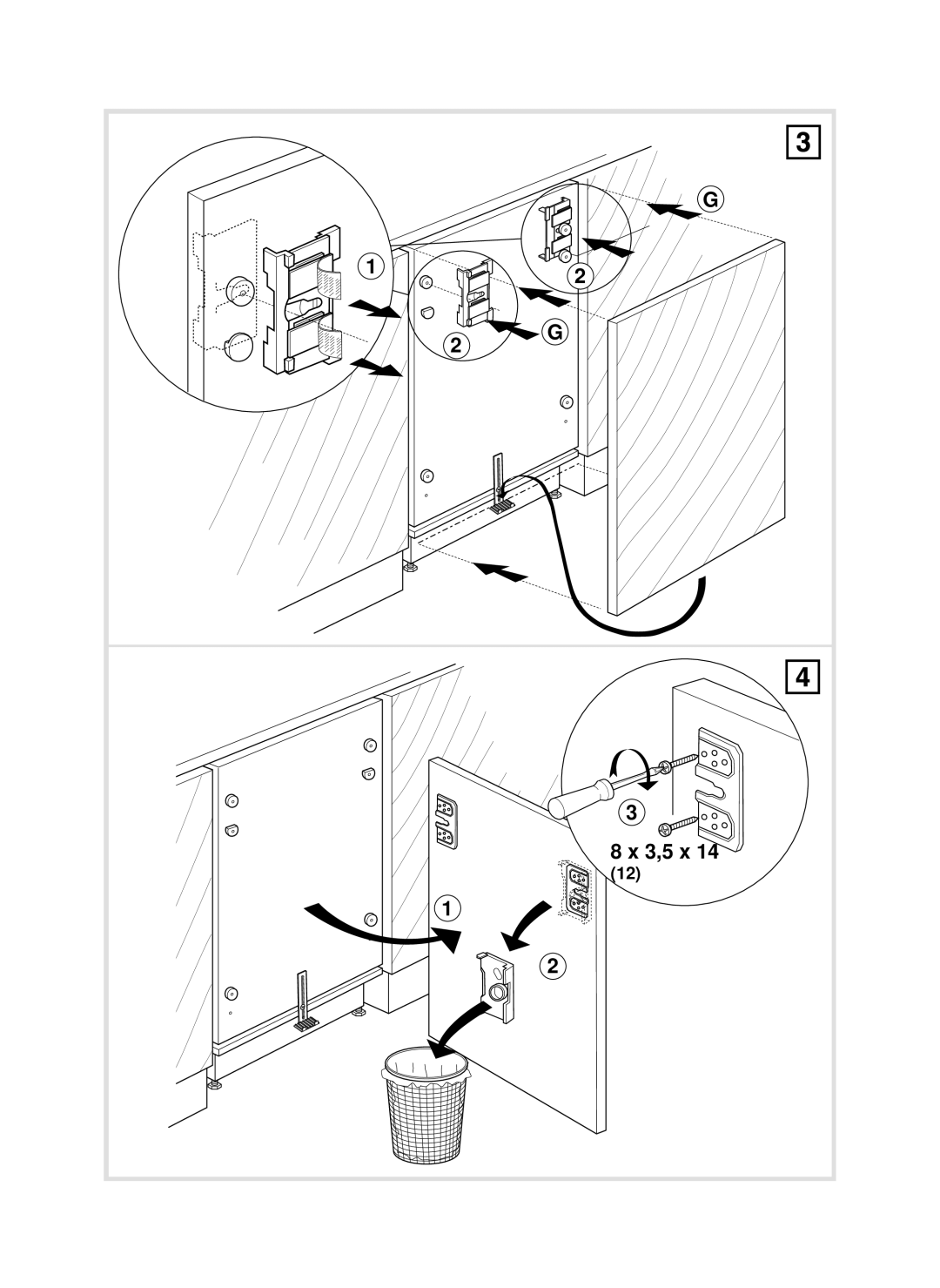 Smeg FR132A1 manual 3,5 x 