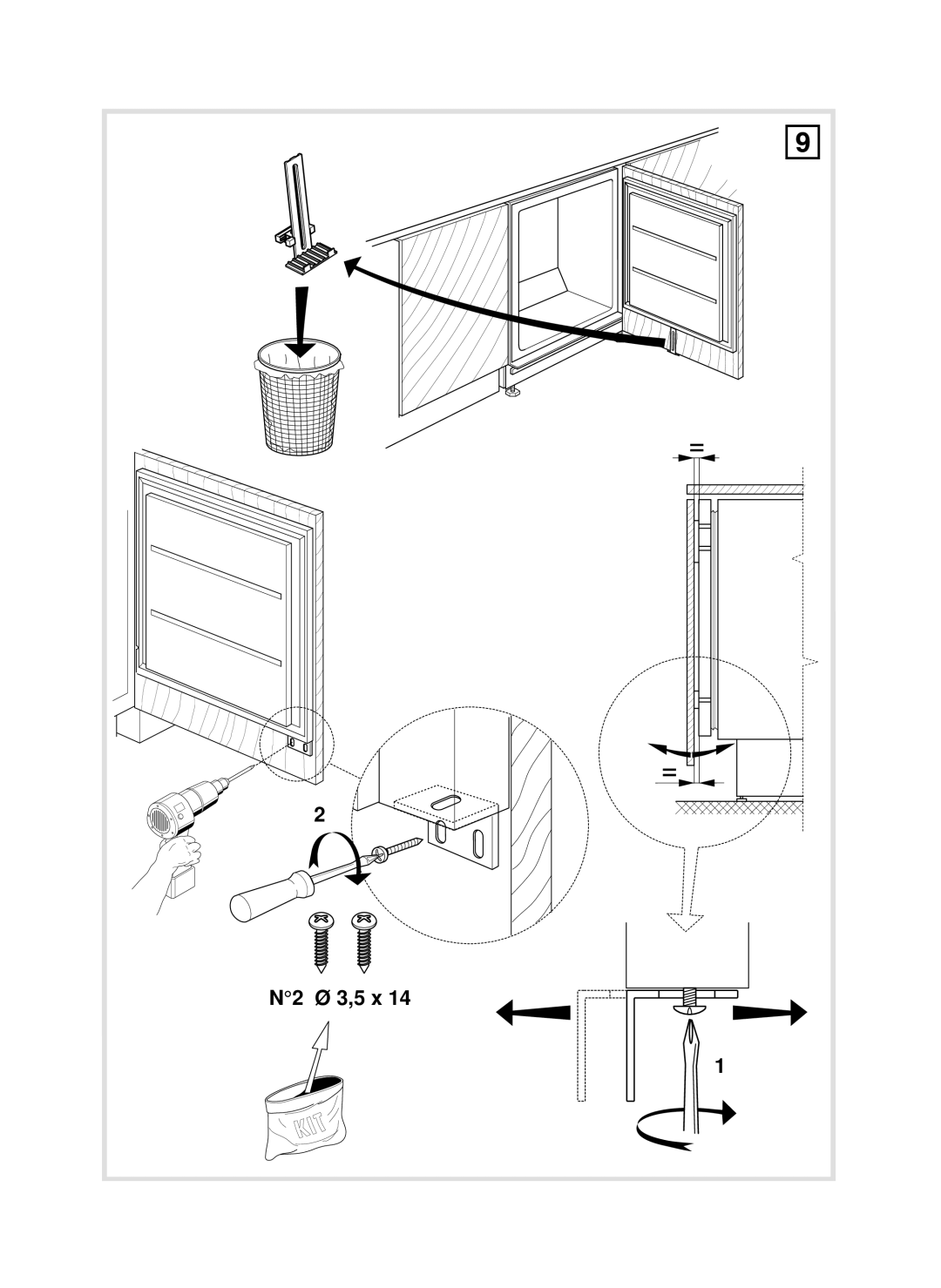 Smeg FR132A1 manual Ø 3,5 x 