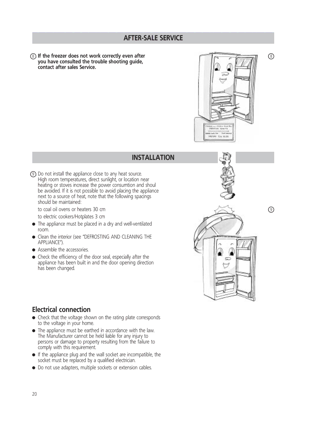 Smeg FR205A manual Electrical connection 