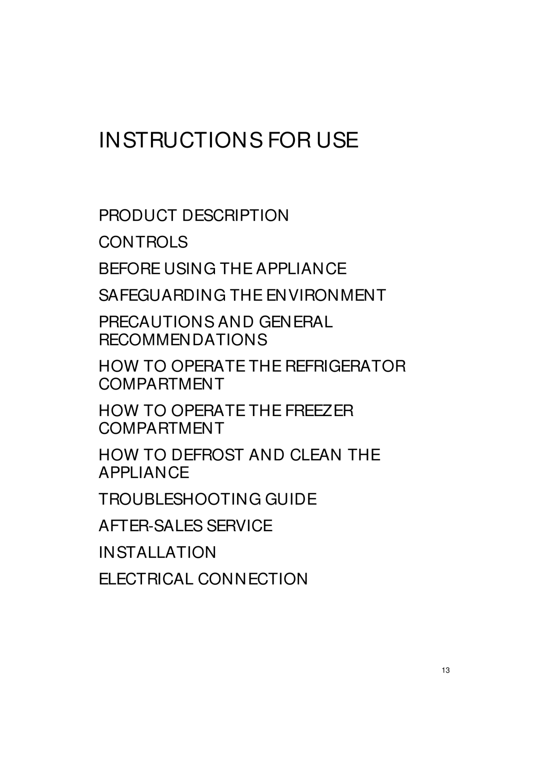 Smeg FR220APL, FR205APL manual Instructions for USE 