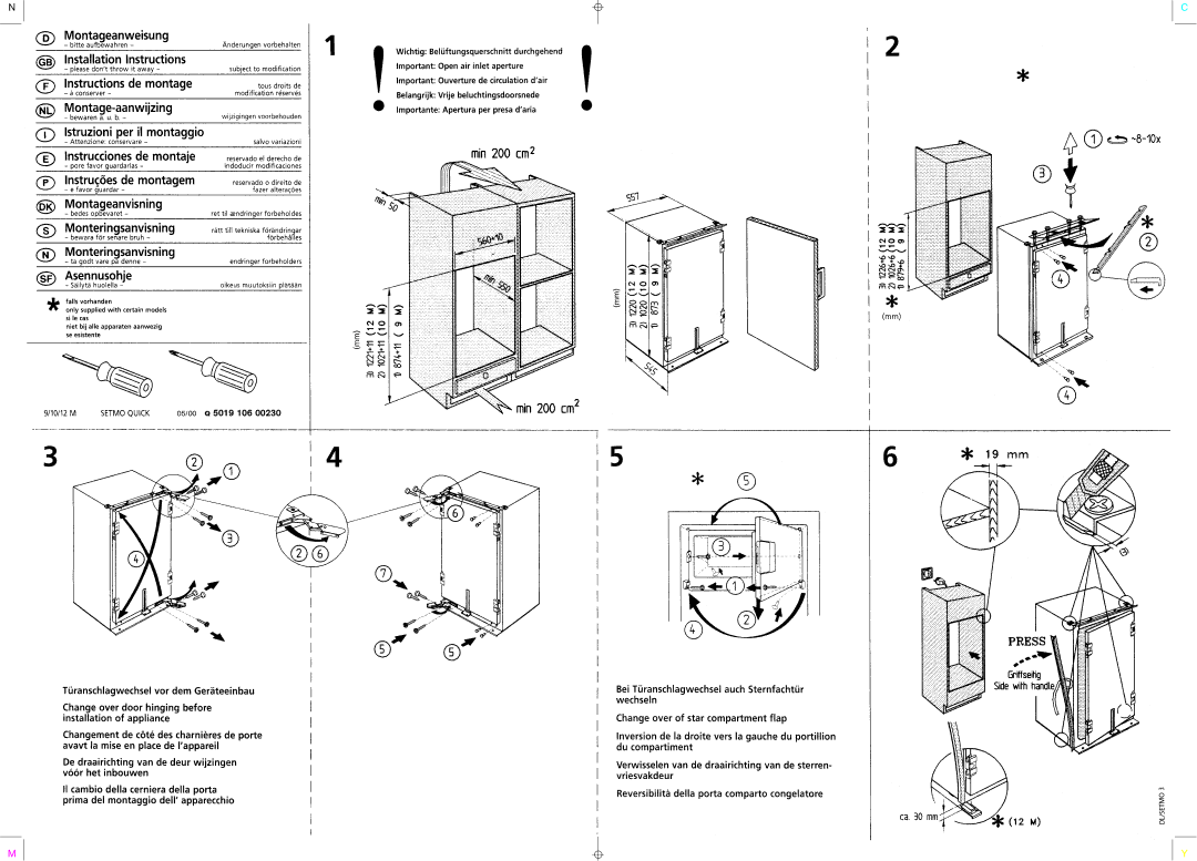 Smeg FR206AP manual 05/00 r5019 106 