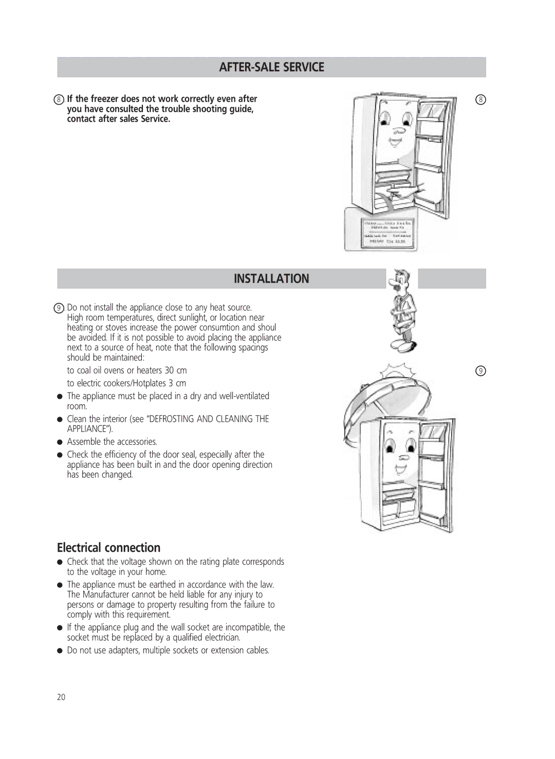 Smeg FR220A manual Electrical connection 