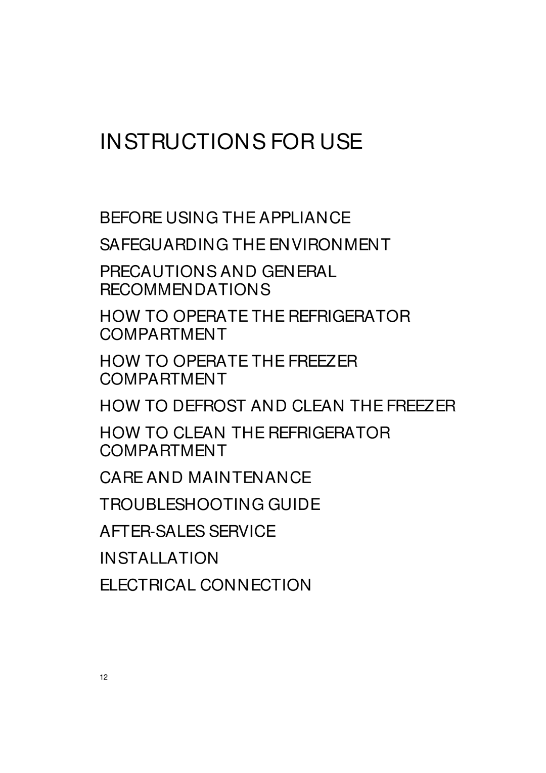 Smeg FR235A manual Instructions for USE 