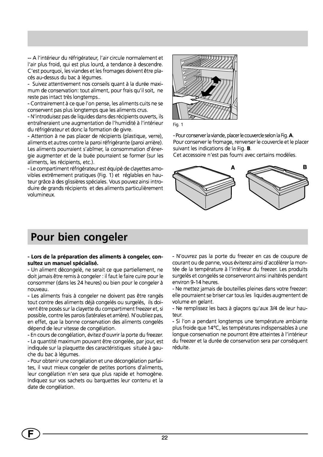 Smeg FR235SE manual Pour bien congeler 