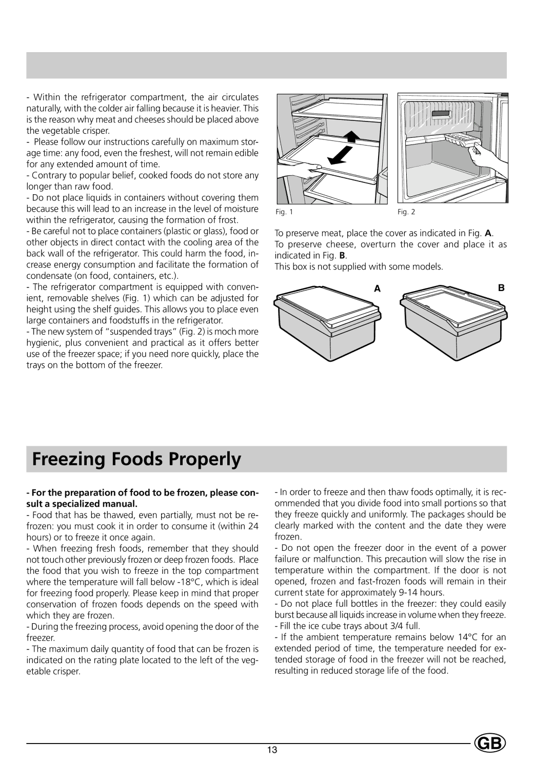 Smeg FR298A manual Freezing Foods Properly 