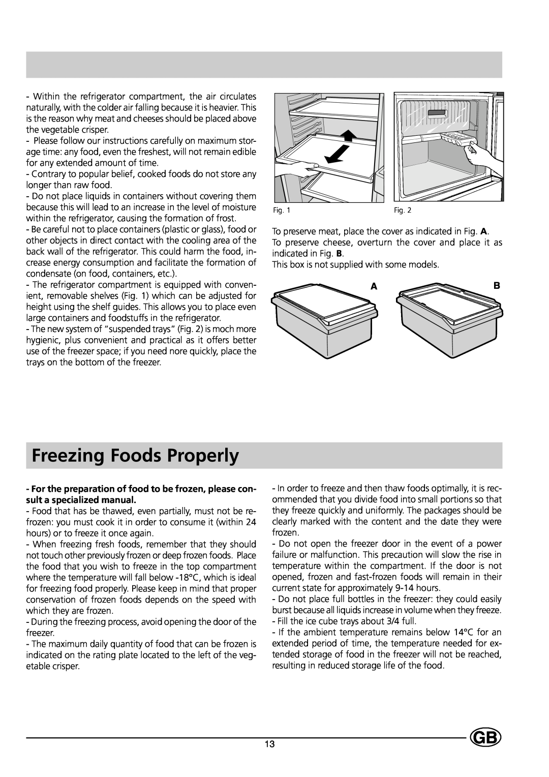 Smeg FR298A manual Freezing Foods Properly 