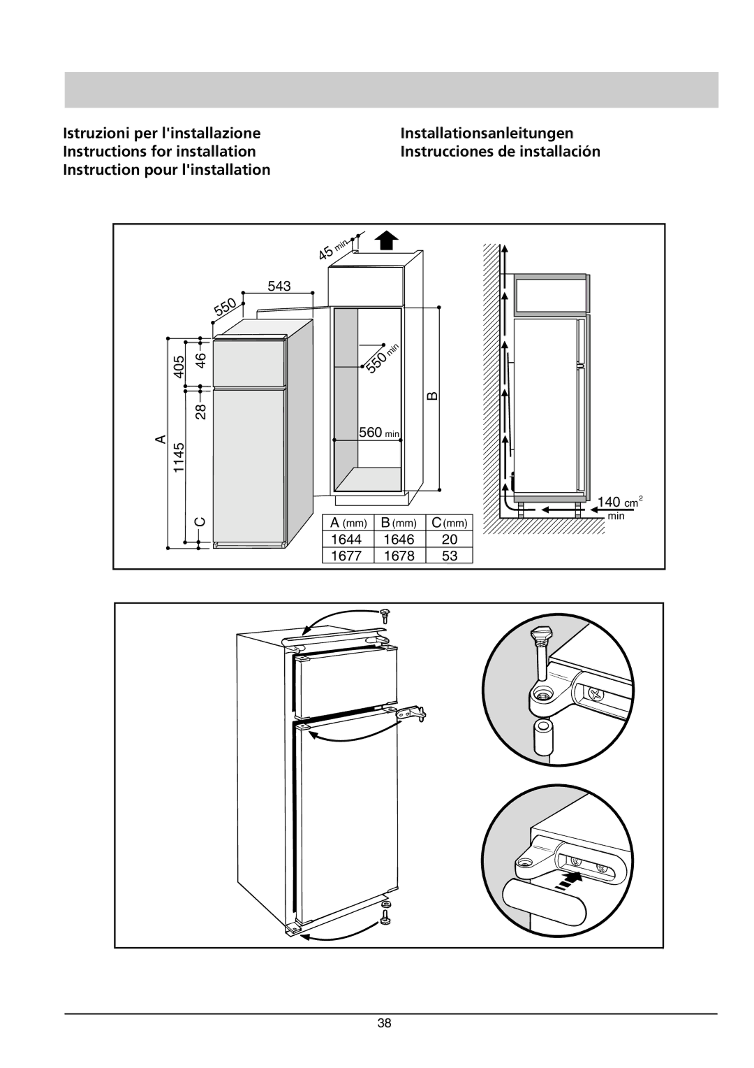 Smeg FR298SE/1 manual Instruction pour linstallation 