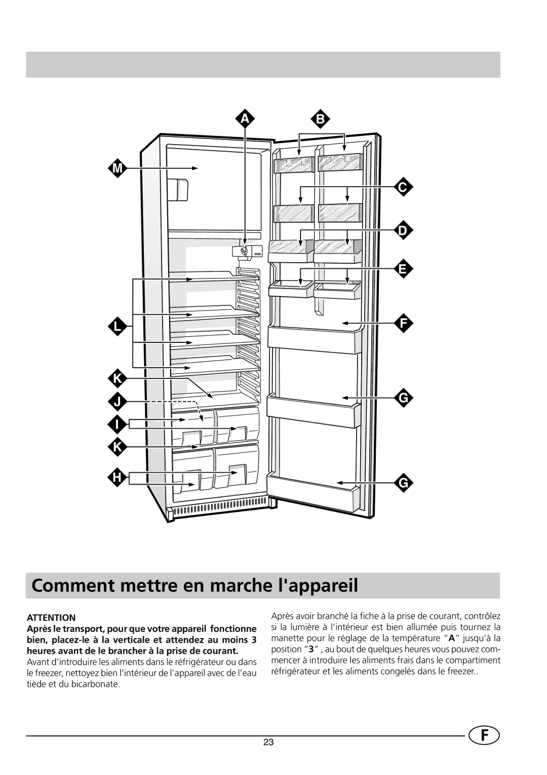 Smeg FR300SE1 manual Comment mettre en marche lappareil 