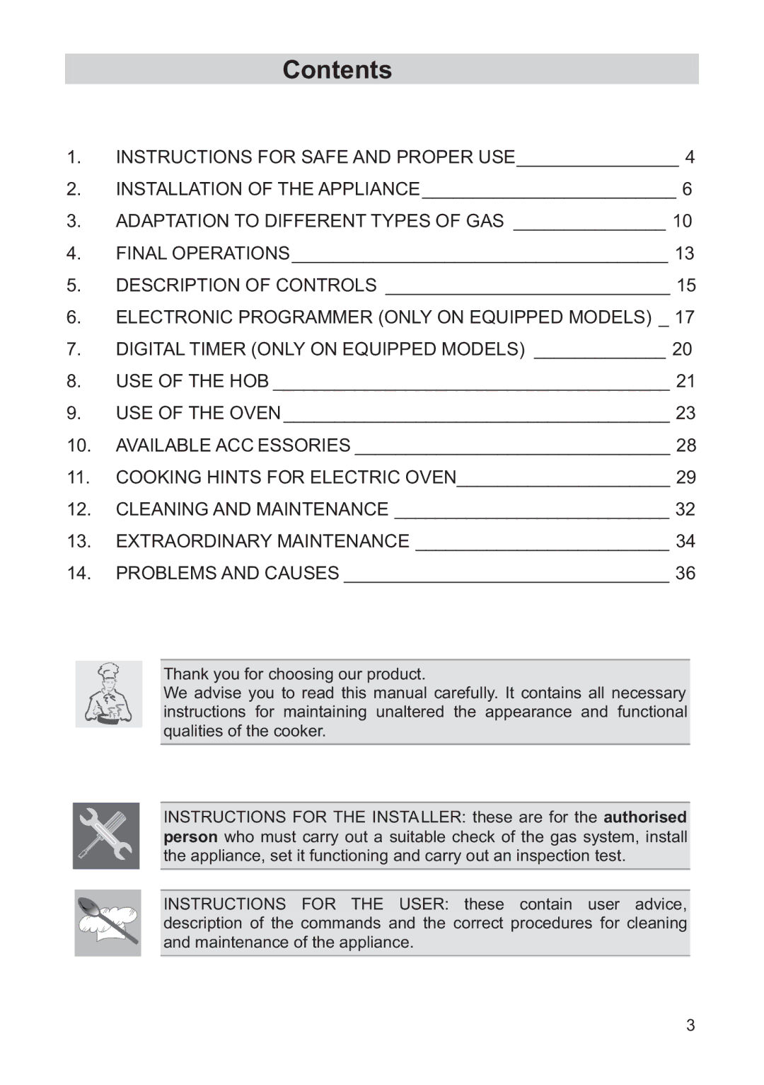 Smeg FS60WHNG, FS61MFXLP, FS60XNG manual Contents 