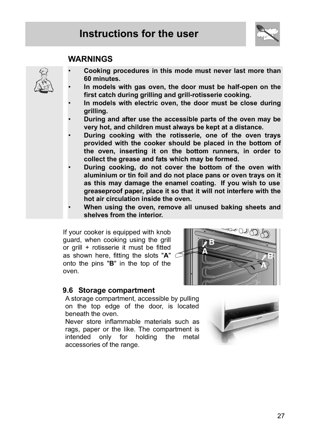 Smeg FS60WHNG, FS61MFXLP, FS60XNG manual Storage compartment 