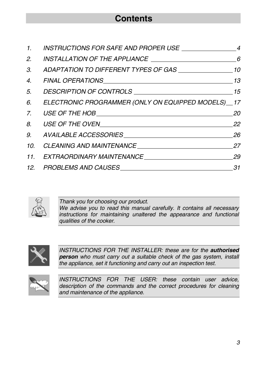 Smeg FS61XPZ5 manual Contents 