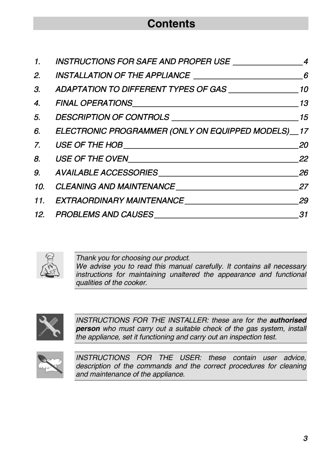 Smeg FS61XPZ5 manual Contents 