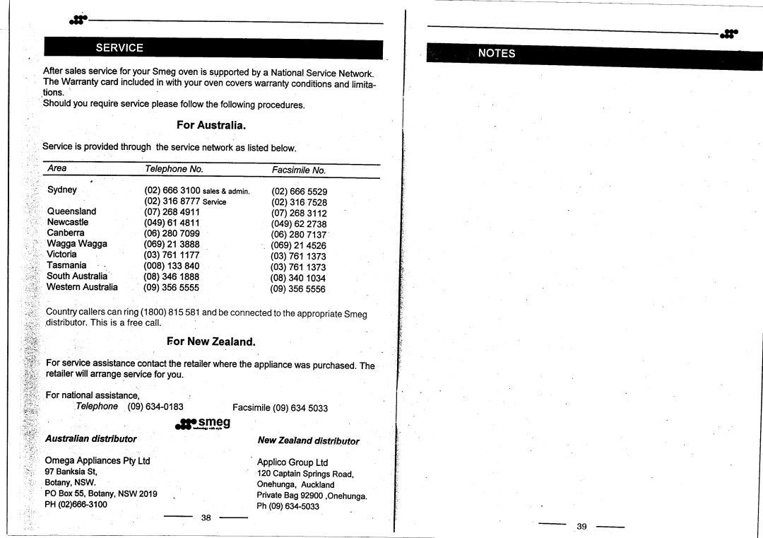 Smeg FS64MF/A, FS64MFCWA manual 