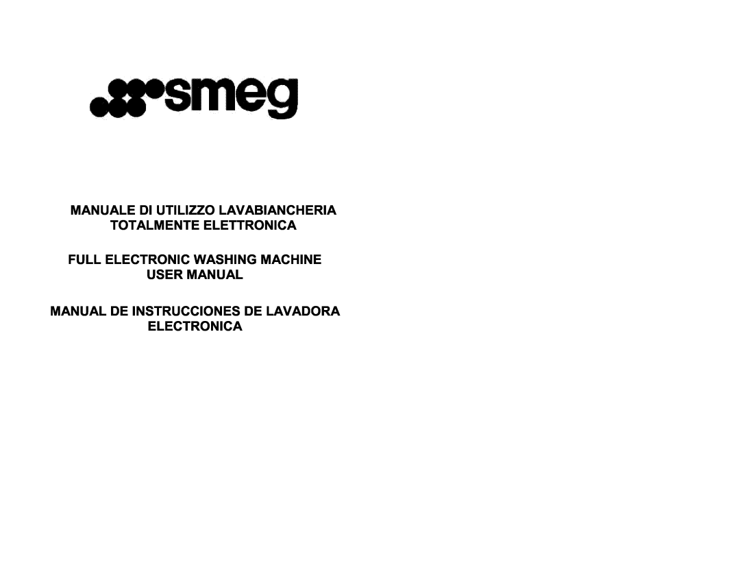 Smeg Full Electronic Washing Machine manual 