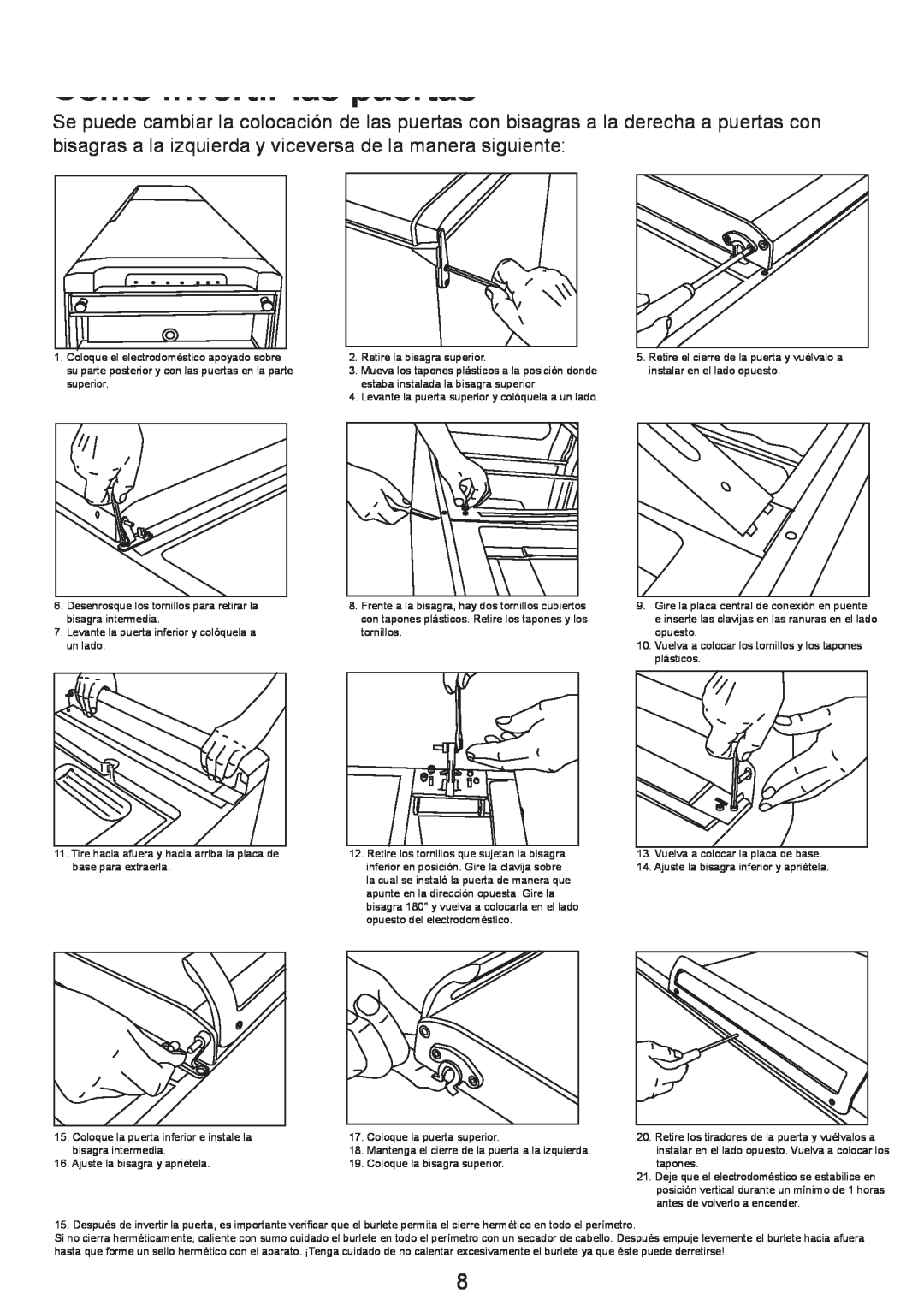 Smeg FZ manual Desenrosque los tornillos para retirar la bisagra intermedia 