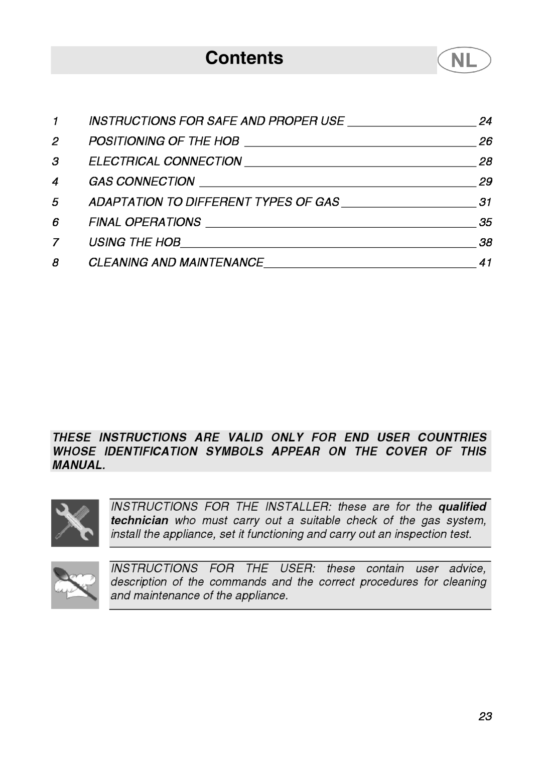 Smeg GKC64-3, GKC95-3 manual Contents 