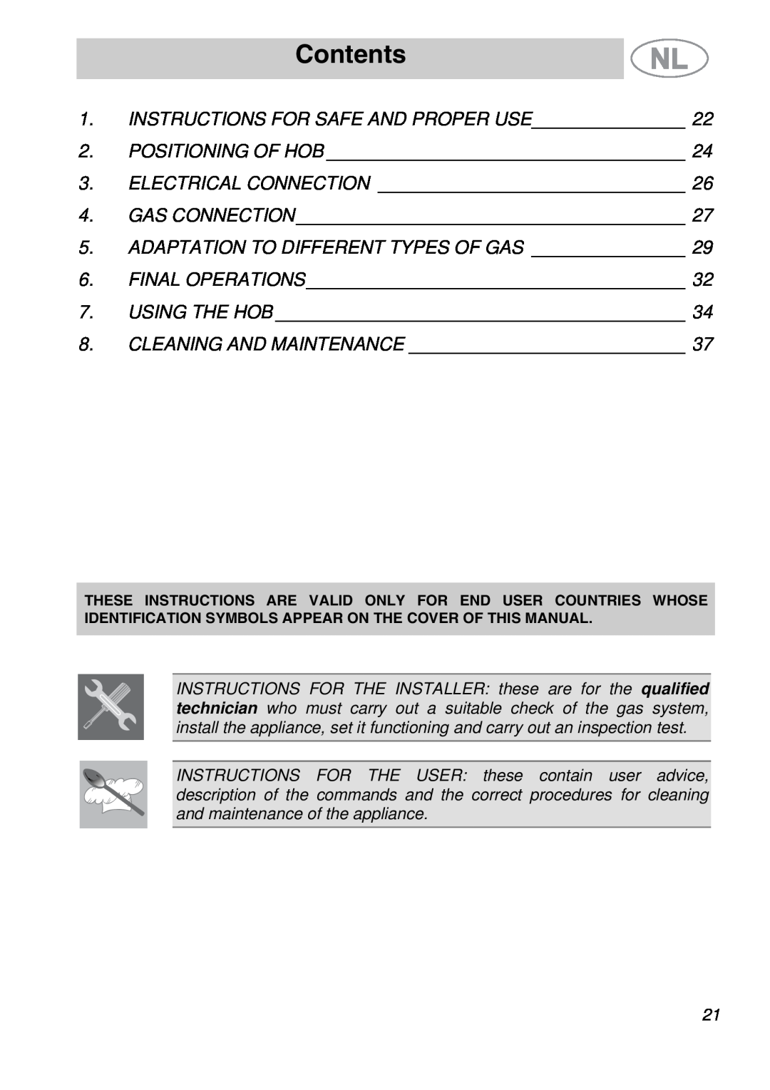 Smeg GKCO64-3, GKDCO15 manual Contents 