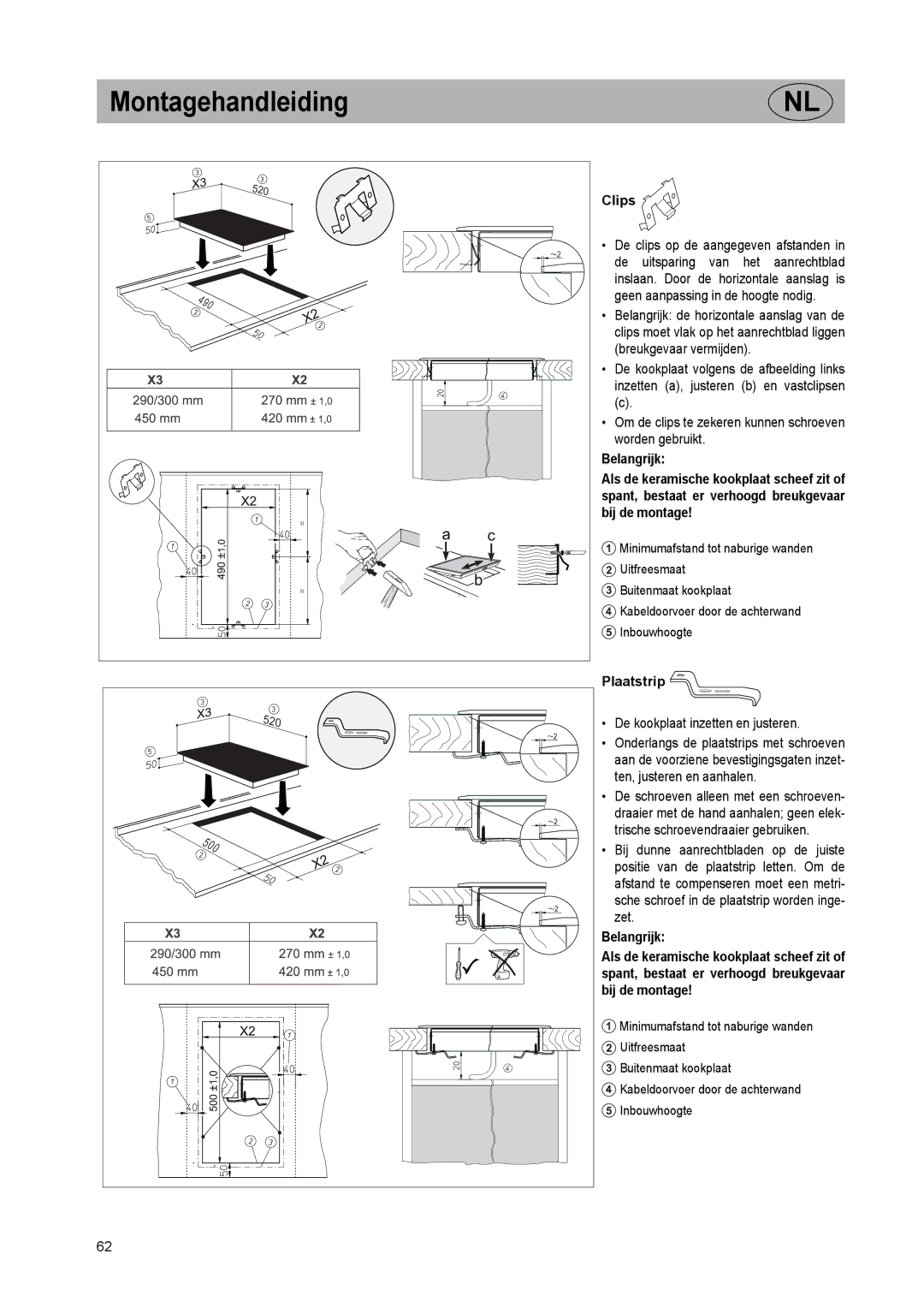 Smeg Glass Ceramic Induction Hob manual Clips, Plaatstrip 