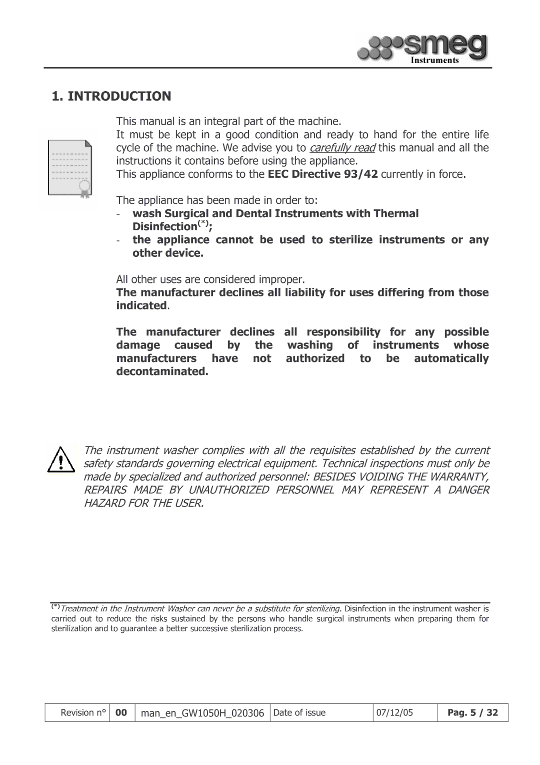 Smeg GW1050H-1 manual #$%&&#%#$$ #*+ $ 00& + 1 %# + #&2 #%# + 3 +$ 