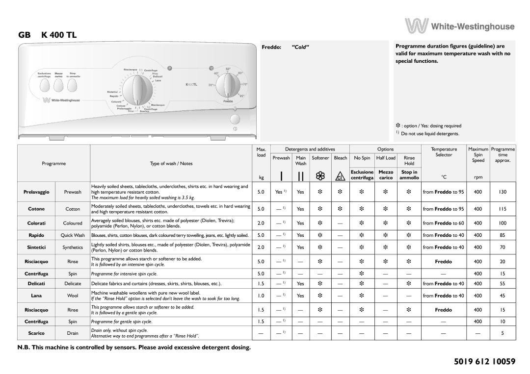 Smeg K400TL manual GB K 400 TL 