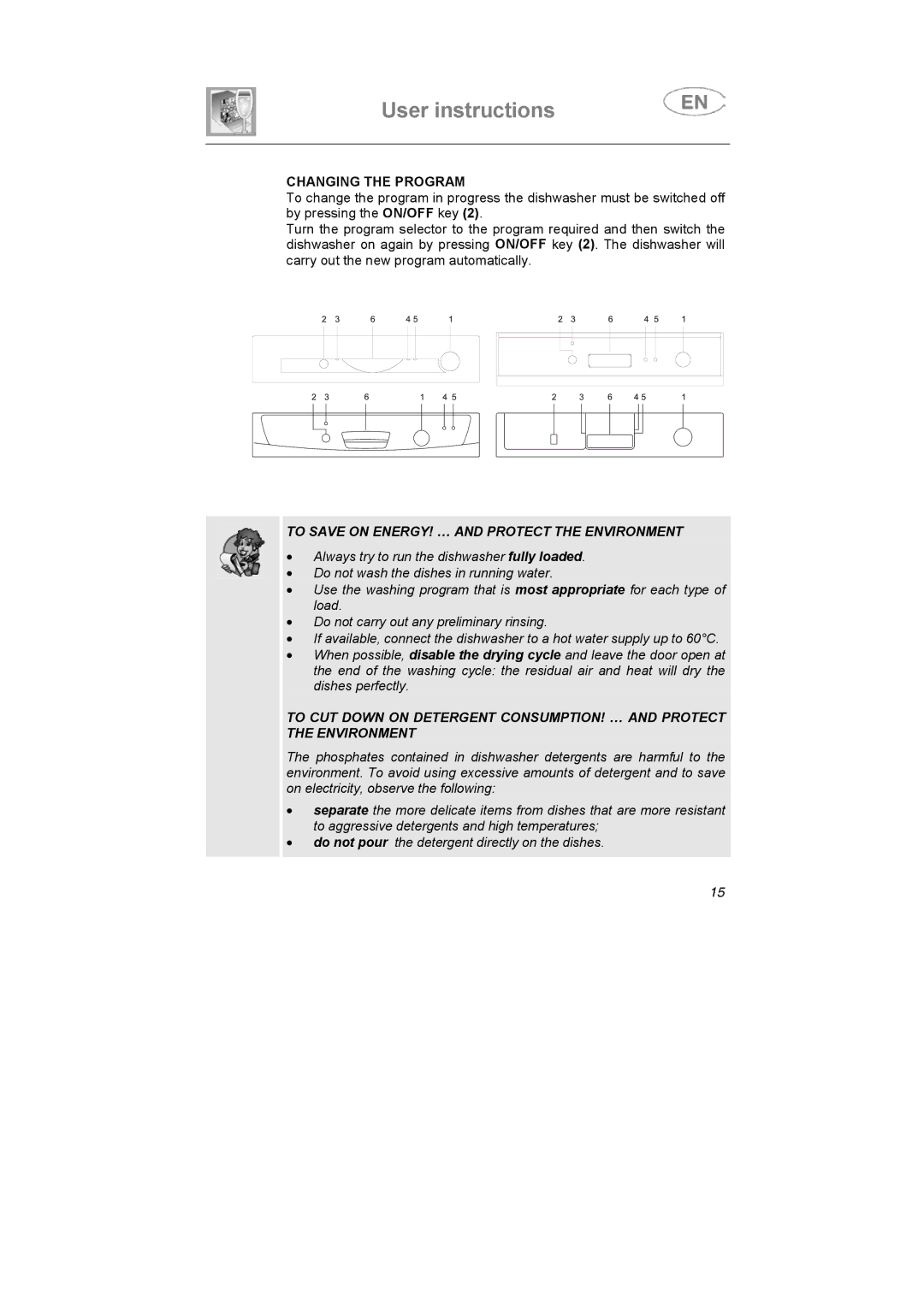 Smeg KLS1257B, KLS01-2 instruction manual Changing the Program, To Save on ENERGY! … and Protect the Environment 