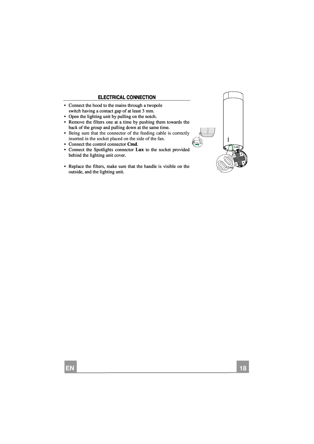 Smeg KR37X manual Electrical Connection 