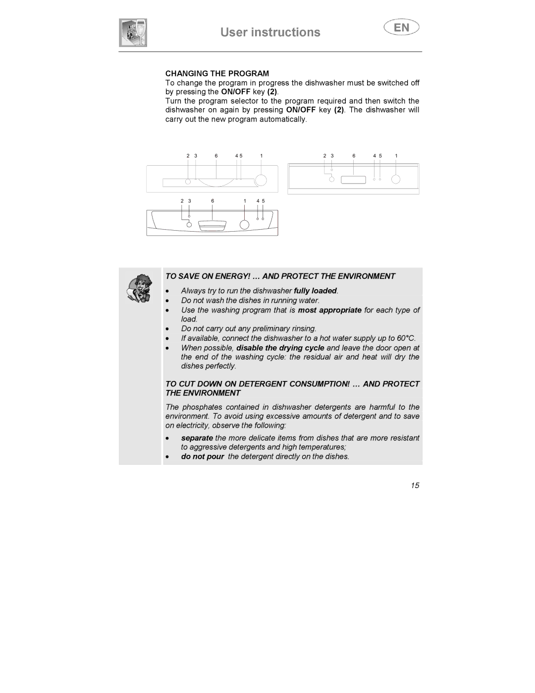 Smeg KS60-3T, KS60-2 instruction manual Changing the Program, To Save on ENERGY! … and Protect the Environment 