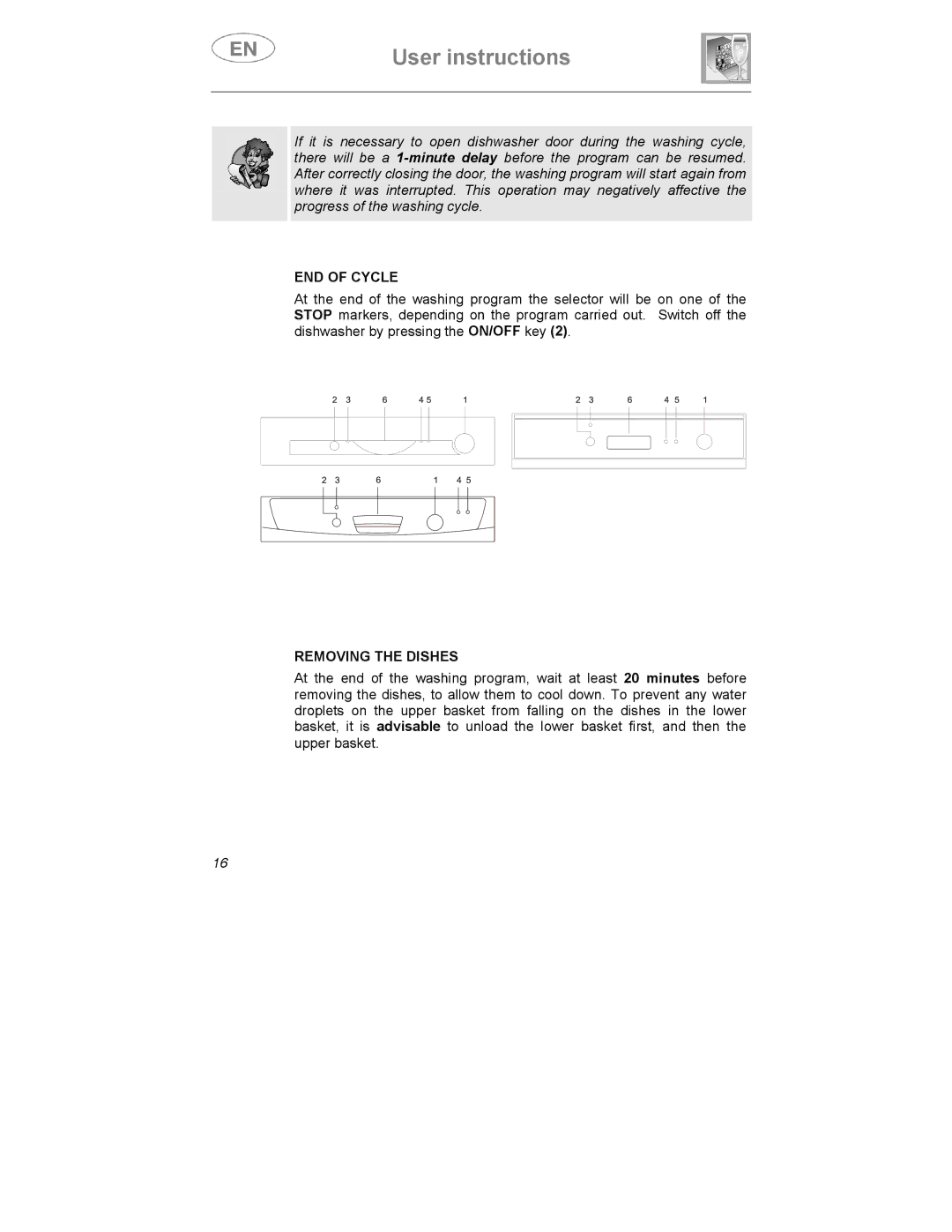 Smeg KS60-2, KS60-3T instruction manual END of Cycle, Removing the Dishes 