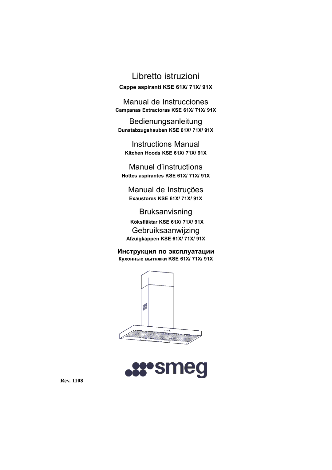 Smeg KSE 91X, KSE 61X, KSE 71X manual Libretto istruzioni 