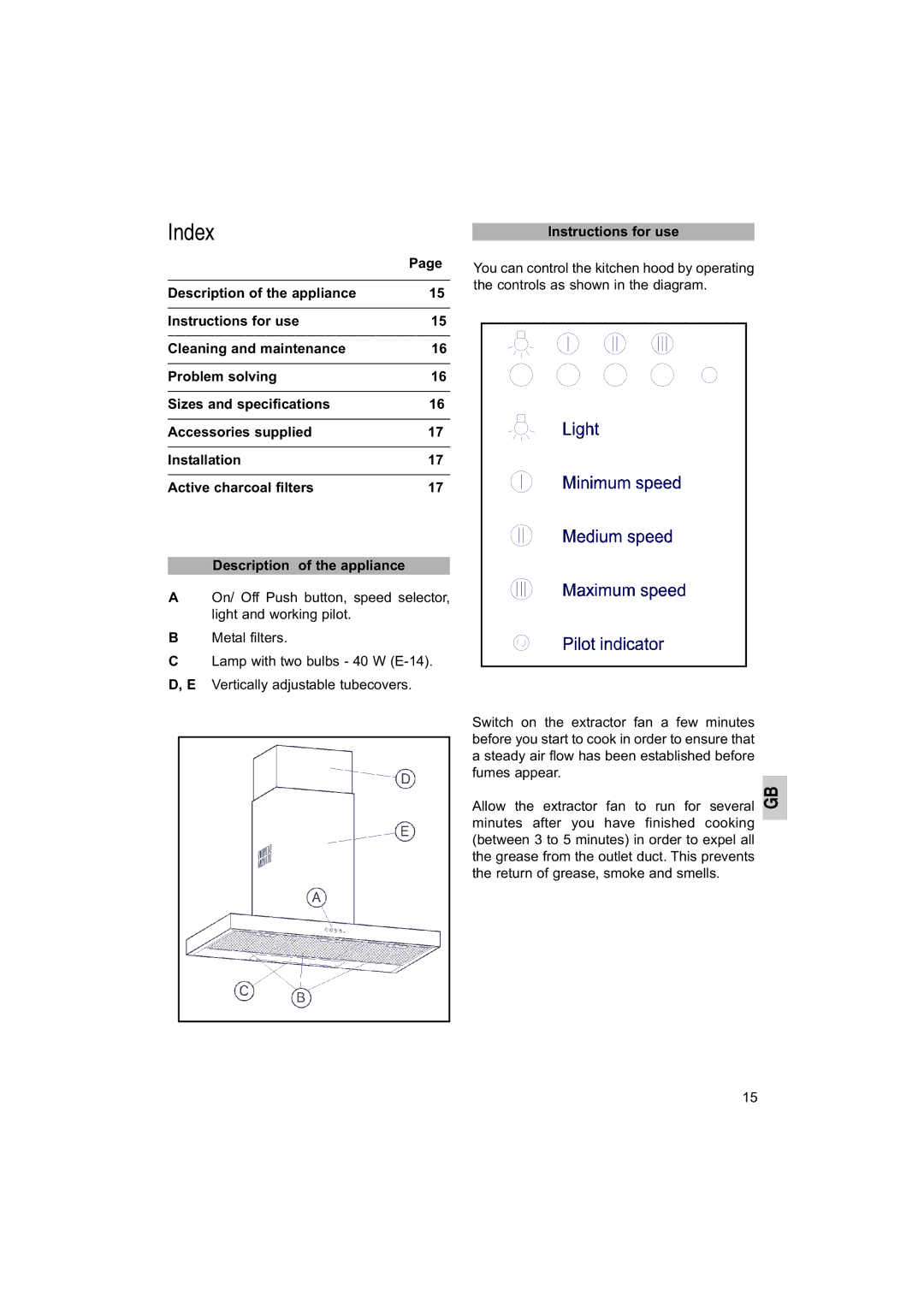 Smeg KSE 61X, KSE 91X, KSE 71X manual Index 