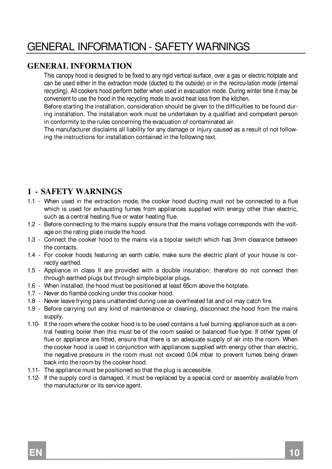 Smeg KSEC6 manual General Information Safety Warnings 