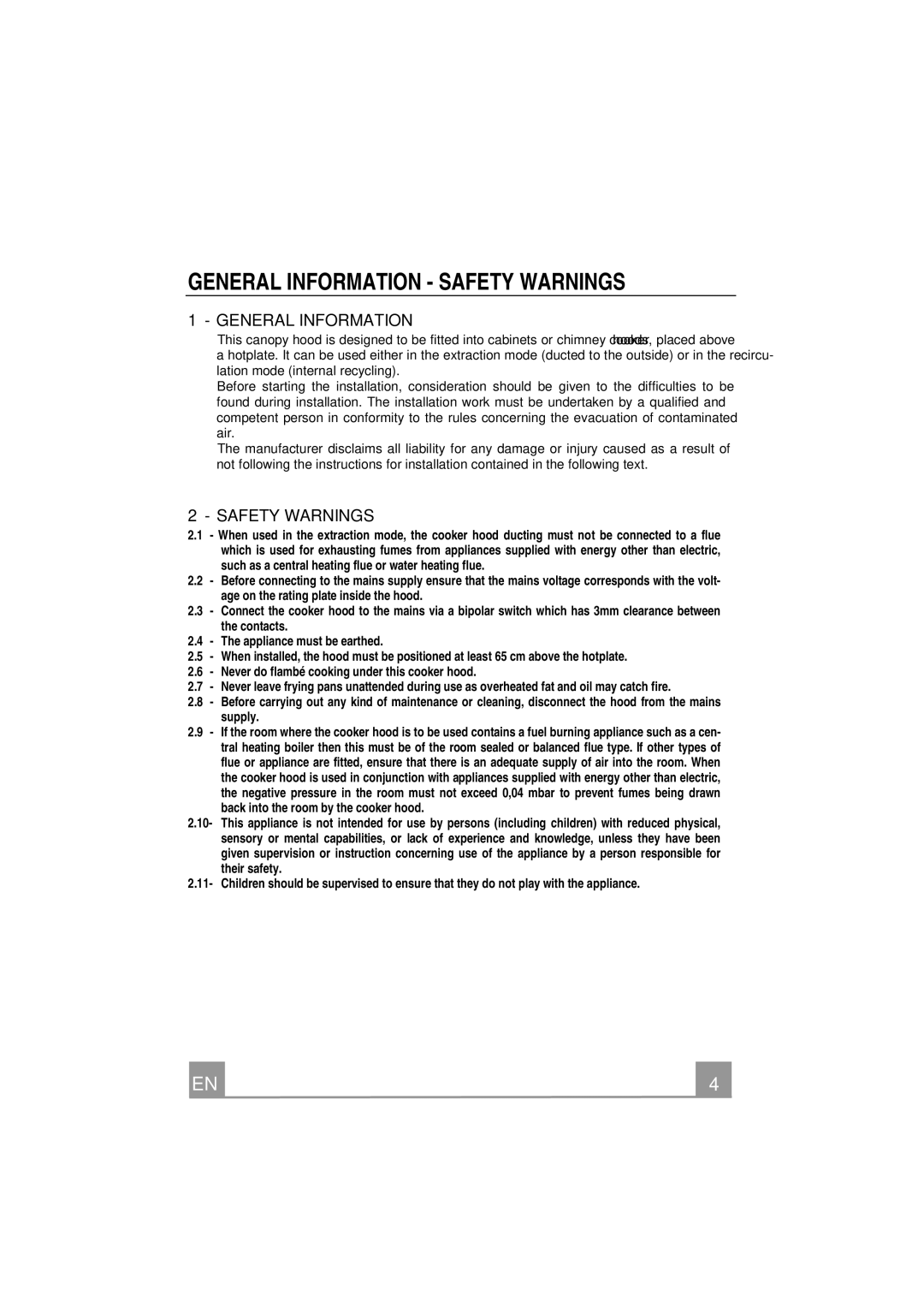 Smeg KSEG5, KSEG7 manual General Information, Safety Warnings 