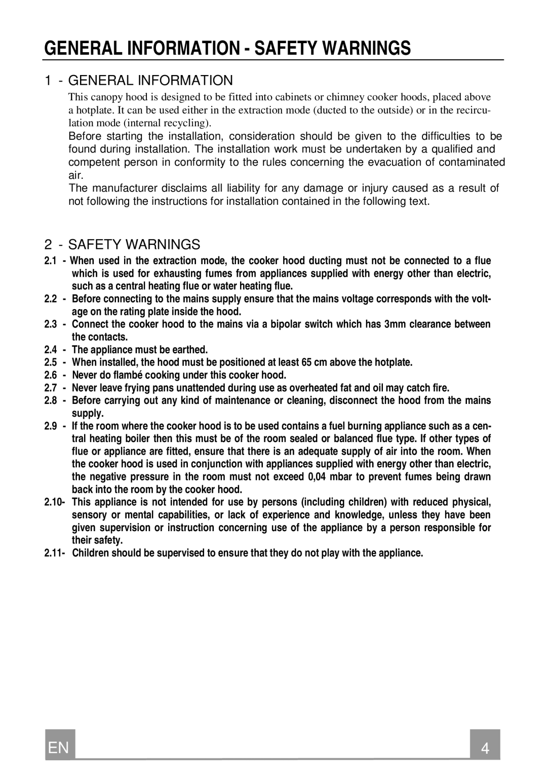 Smeg KSEG51 manual General Information, Safety Warnings 