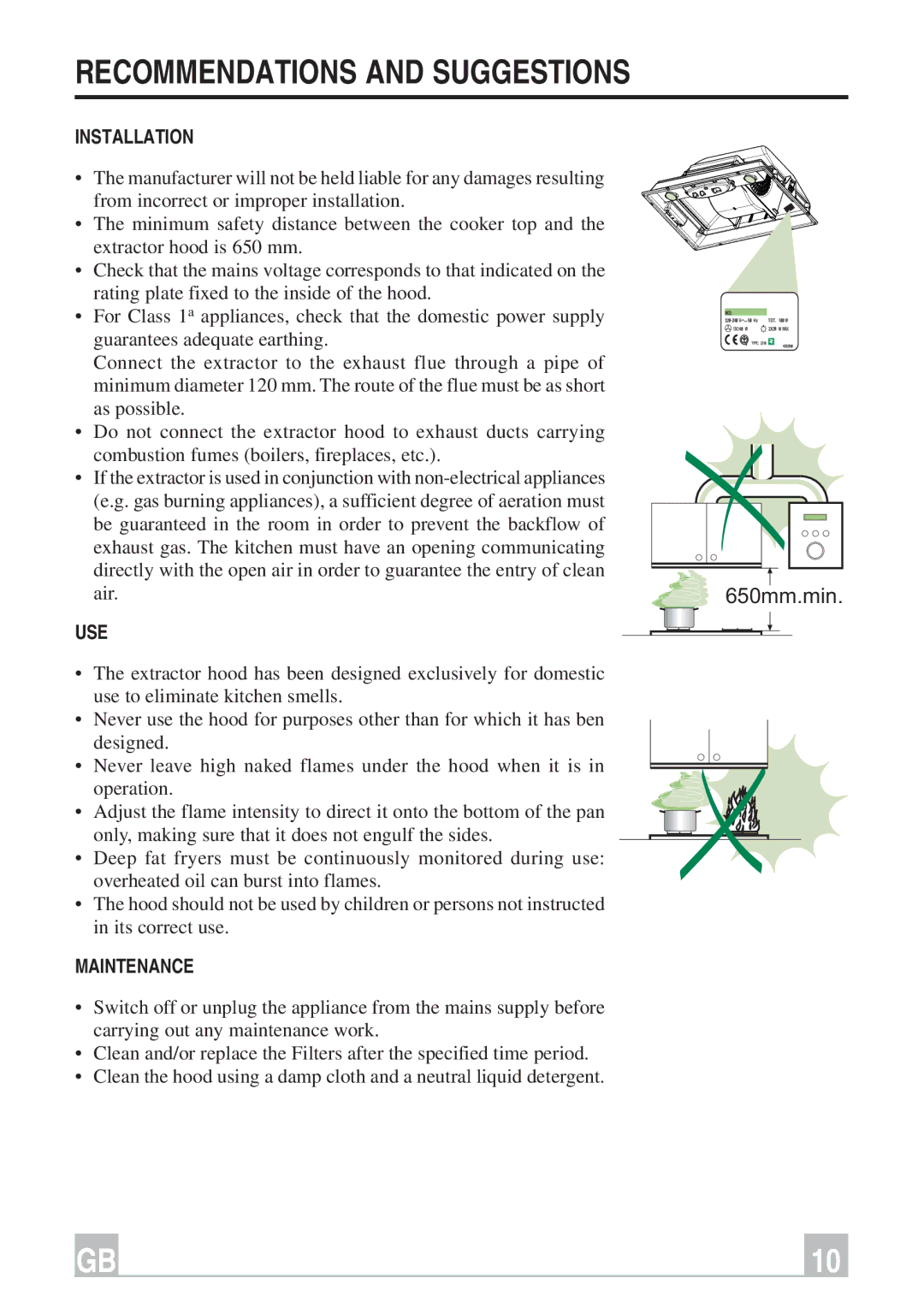 Smeg KSEG76X, KSEG56X instruction manual Recommendations and Suggestions, Installation, Use, Maintenance 