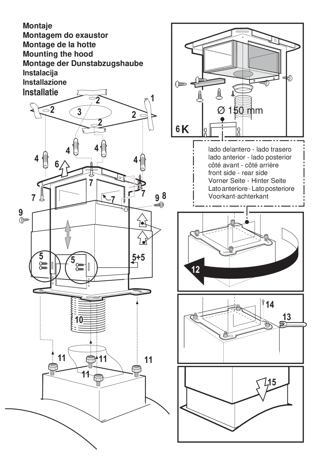 Smeg KSEIV95X manual 150 mm 