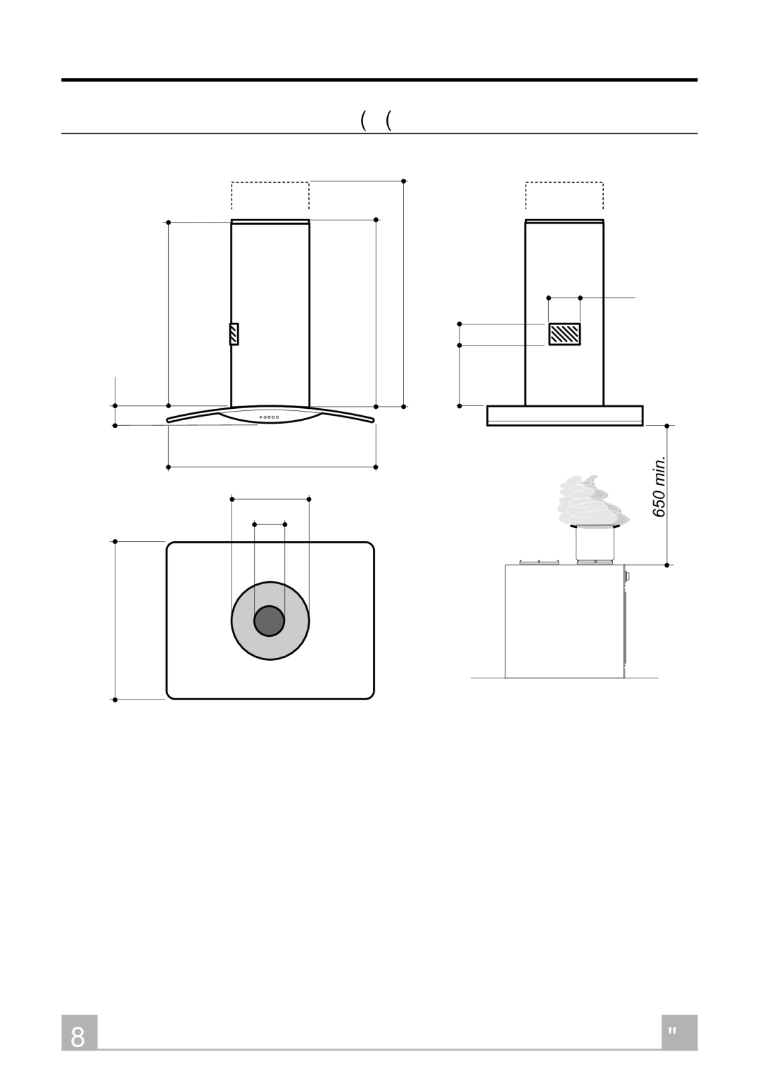 Smeg KSEIV96X instruction manual Characteristics, Dimensions 