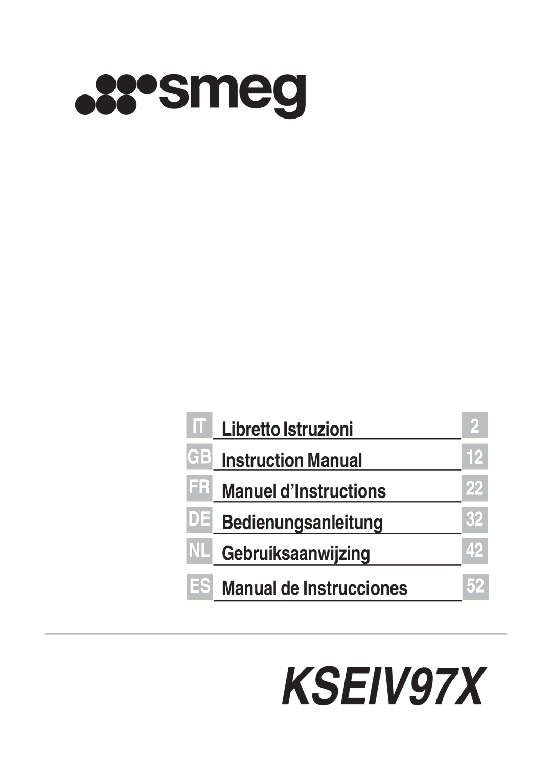 Smeg KSEIV97X instruction manual 