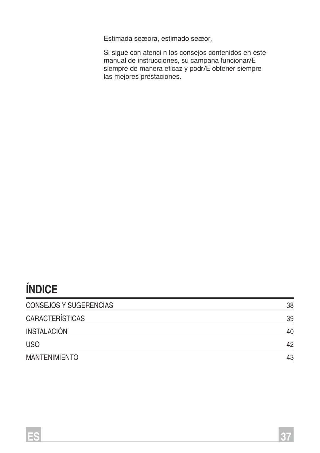 Smeg KSET96, KSET66 instruction manual Índice 