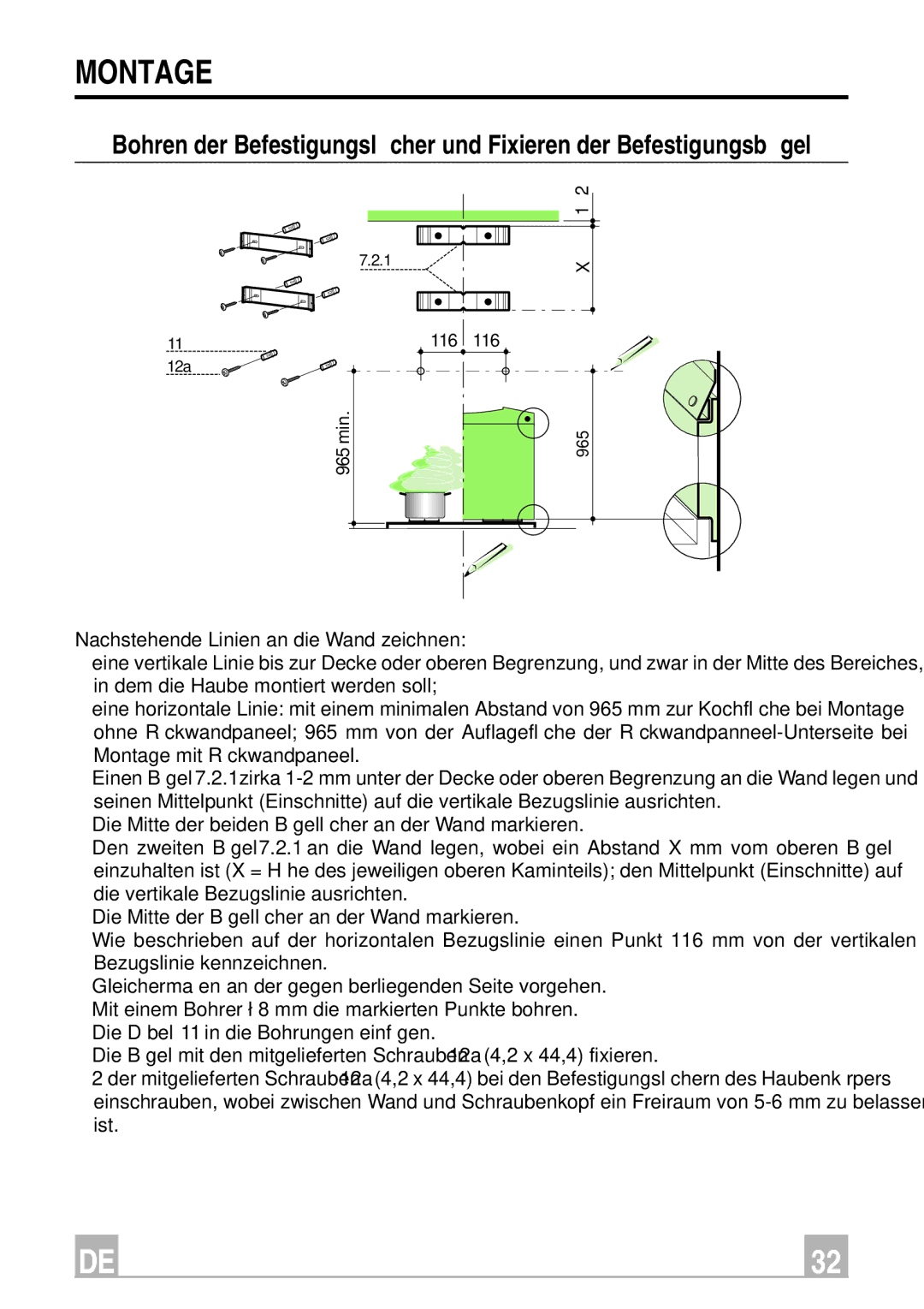 Smeg KSEV96X instruction manual Montage, 965 min 