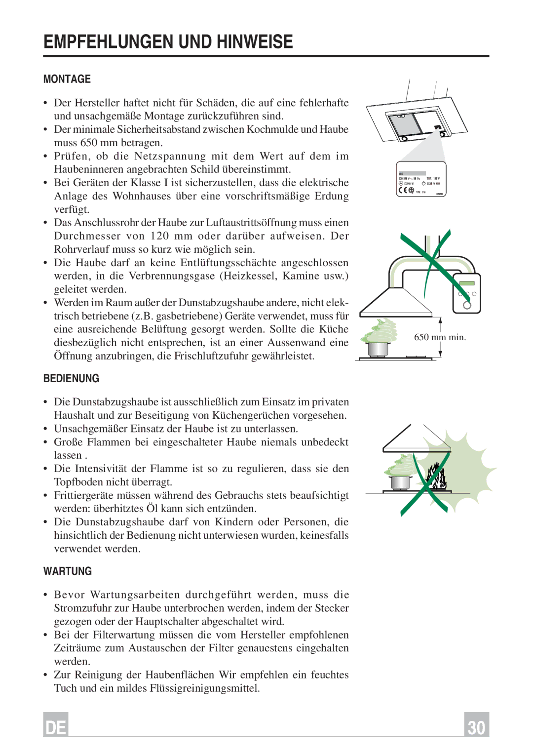 Smeg KSEV97X instruction manual Empfehlungen UND Hinweise, Montage, Bedienung, Wartung 