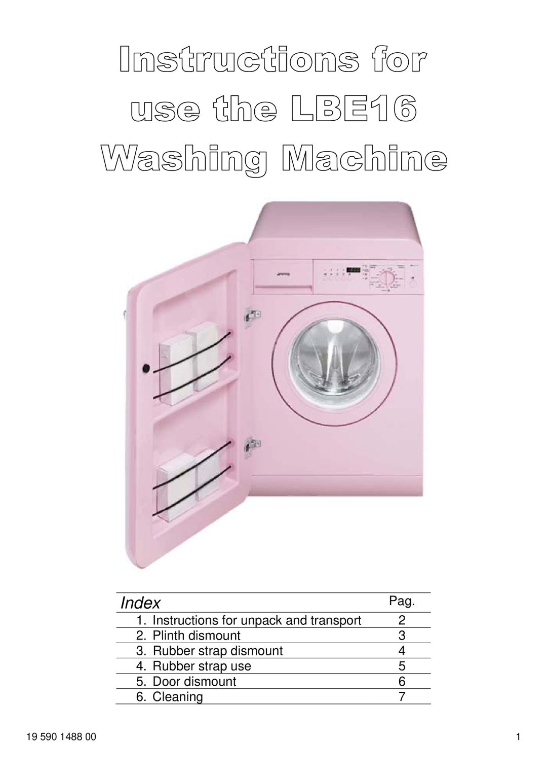 Smeg LBE16 manual Index 