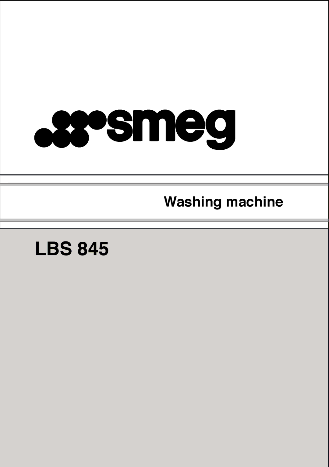 Smeg LBS 845 manual Lbs 